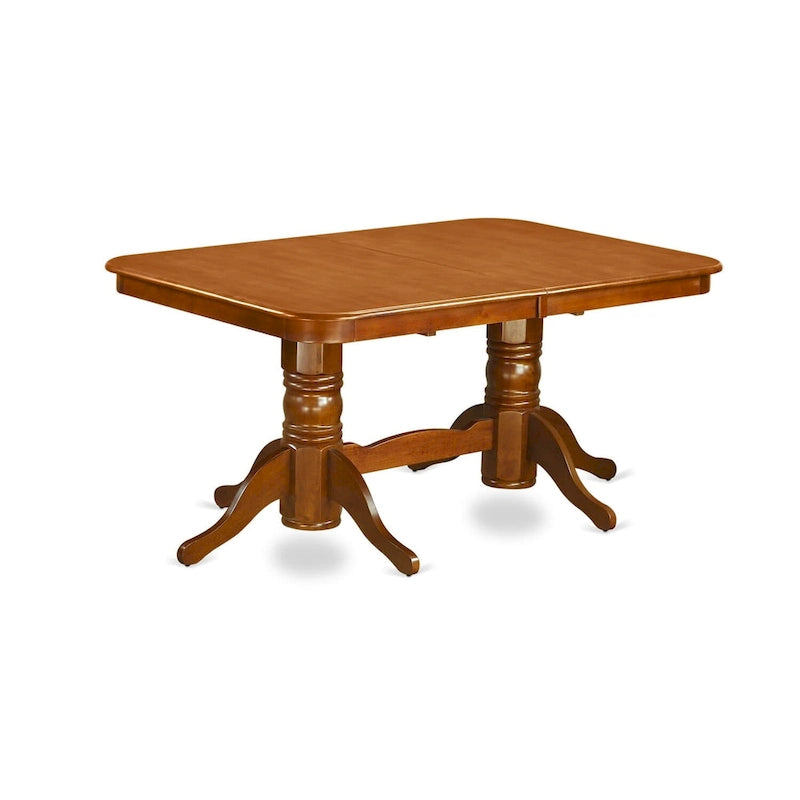 Set da pranzo East West Furniture da 7 pezzi: tavolo rettangolare in legno e 6 sedie da pranzo, marrone sella (opzione seduta)