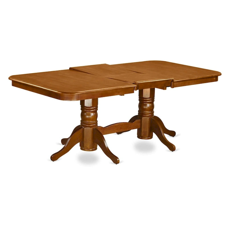 Set da pranzo East West Furniture da 7 pezzi: tavolo rettangolare in legno e 6 sedie da pranzo, marrone sella (opzione seduta)