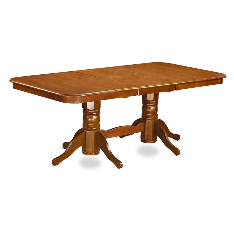 Set da pranzo East West Furniture da 7 pezzi: tavolo rettangolare in legno e 6 sedie da pranzo, marrone sella (opzione seduta)