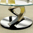 Tavolino da caffè in vetro Sele Contemporary Silver da 38 pollici di Furniture of America