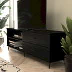 Supporto TV per un massimo di 60 TV con ripiano regolabile e cassetti portaoggetti