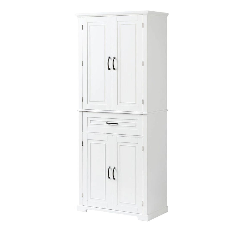 Mobiletto portaoggetti da bagno con ante e cassetto, spazio di archiviazione multiplo, ripiano regolabile