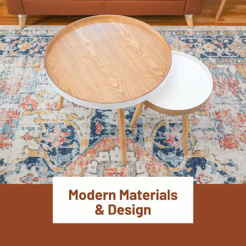 Tavolini impilabili a 2 pezzi per soggiorno, camera da letto e piccoli spazi