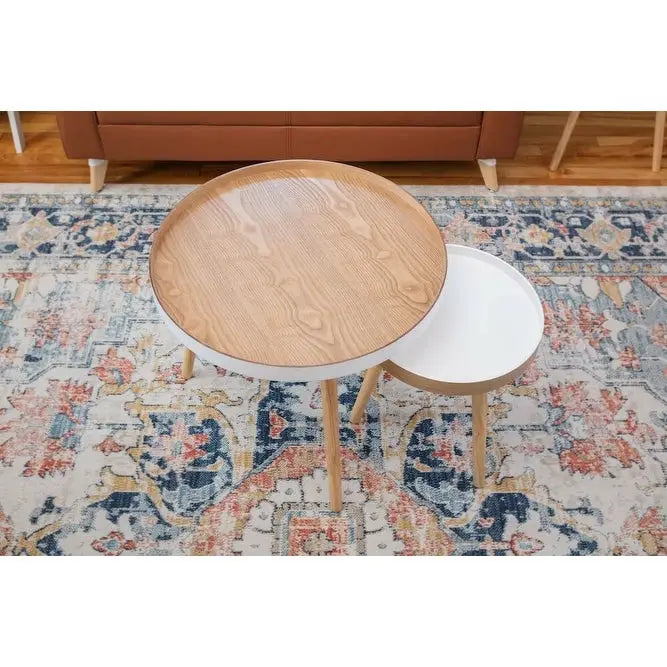 Tavolini impilabili a 2 pezzi per soggiorno, camera da letto e piccoli spazi