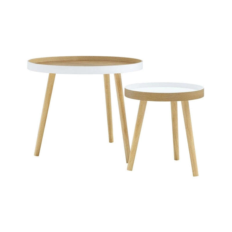 Tavolini impilabili a 2 pezzi per soggiorno, camera da letto e piccoli spazi