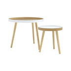 Tavolini impilabili a 2 pezzi per soggiorno, camera da letto e piccoli spazi