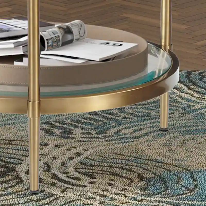 Tavolino rotondo piccolo in vetro temperato