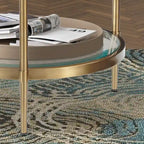 Tavolino rotondo piccolo in vetro temperato