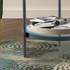 Tavolino rotondo piccolo in vetro temperato