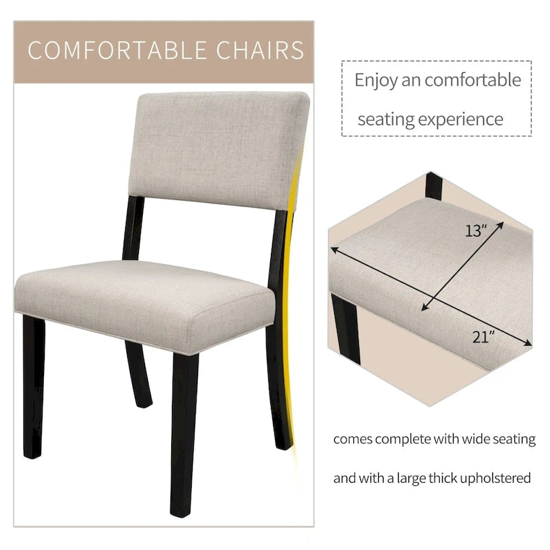 Set da tavolo da pranzo da cucina composto da 5 pezzi con 4 sedie imbottite