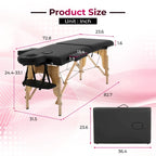 Lettino da massaggio pieghevole portatile Matthew Black con altezza regolabile, braccioli e cuscino respiratorio