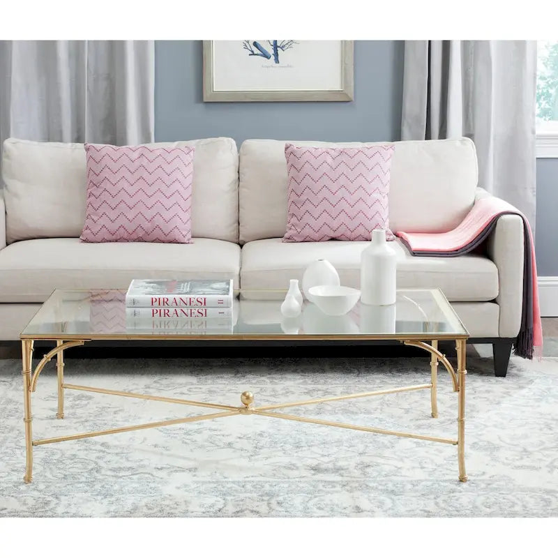 SAFAVIEH Telke Gold Coffee Table - 50 x 26 x 18 - 50Wx26Dx18H