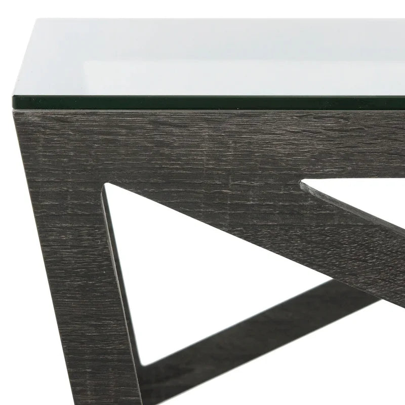 Tavolino da caffè SAFAVIEH Annmarie Mid-Century con piano in vetro - 33,5 x 33,5 x 14,5 - 34Lx34Px15A