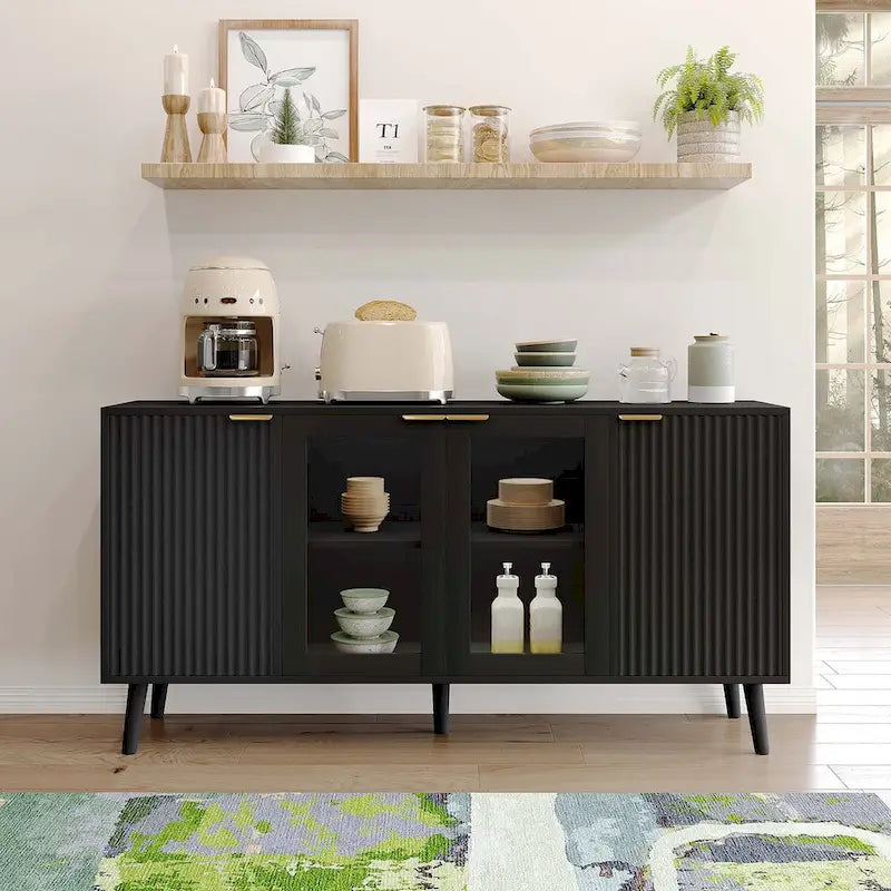 Tavolo da buffet JASIWAY con ante in vetro