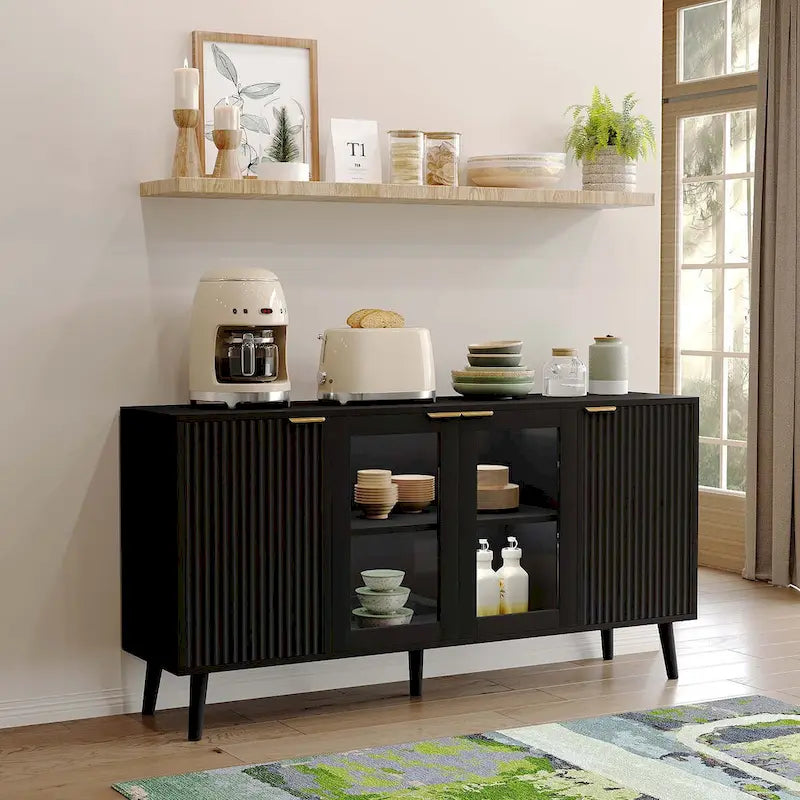 Tavolo da buffet JASIWAY con ante in vetro