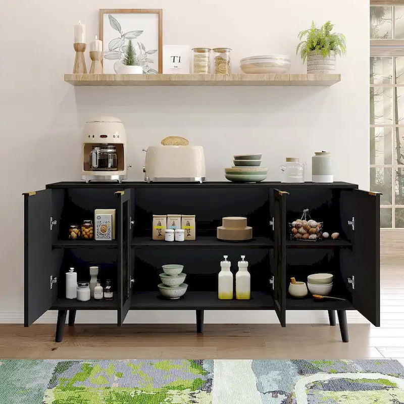 Tavolo da buffet JASIWAY con ante in vetro