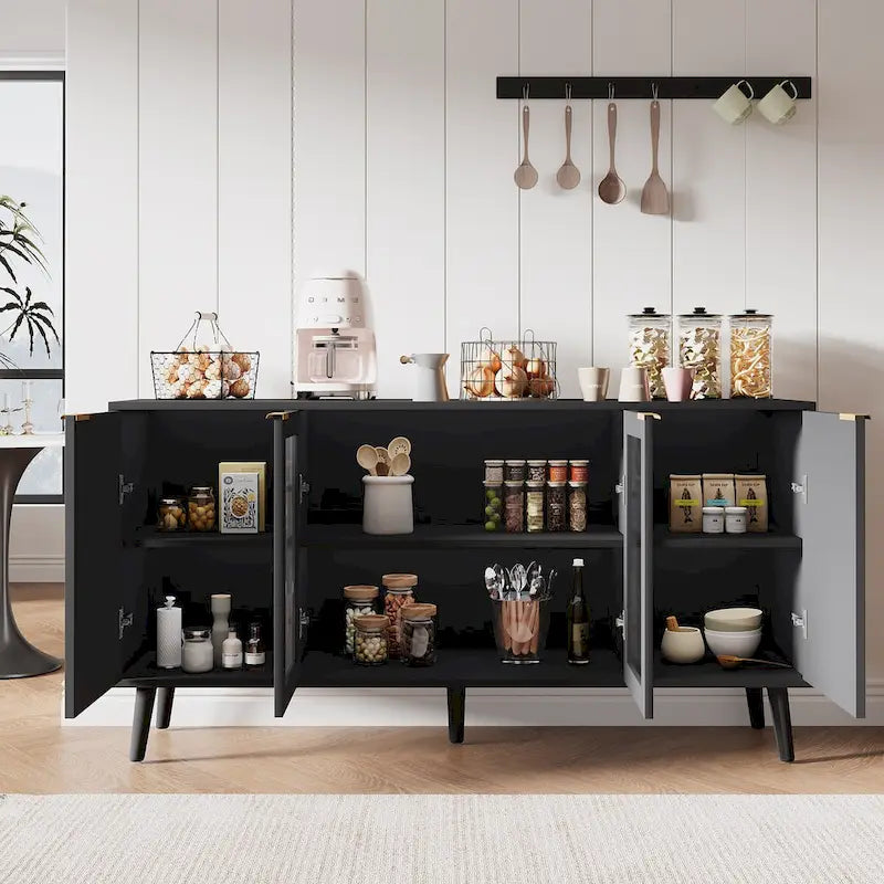 Tavolo da buffet JASIWAY con ante in vetro