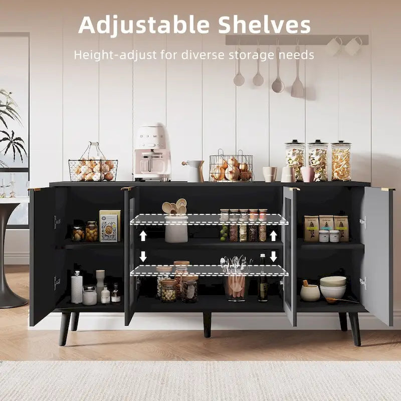 Tavolo da buffet JASIWAY con ante in vetro