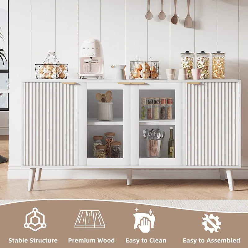 Tavolo da buffet JASIWAY con ante in vetro