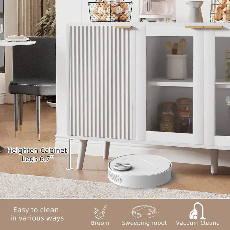 Tavolo da buffet JASIWAY con ante in vetro