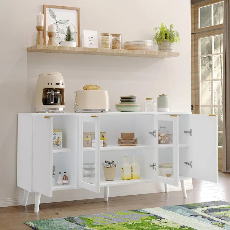 Tavolo da buffet JASIWAY con ante in vetro