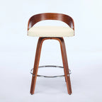 Set di 2 sgabelli da bar, sgabelli da bar girevoli con schienale basso, sedie da bar in legno con seduta imbottita morbida, altezza seduta 25 pollici