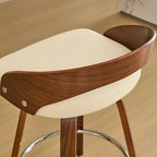 Set di 2 sgabelli da bar, sgabelli da bar girevoli con schienale basso, sedie da bar in legno con seduta imbottita morbida, altezza seduta 25 pollici