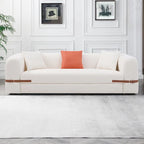 Divano imbottito a 3 posti, divano a due posti multicolore con cuscini