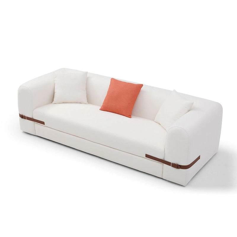 Divano imbottito a 3 posti, divano a due posti multicolore con cuscini