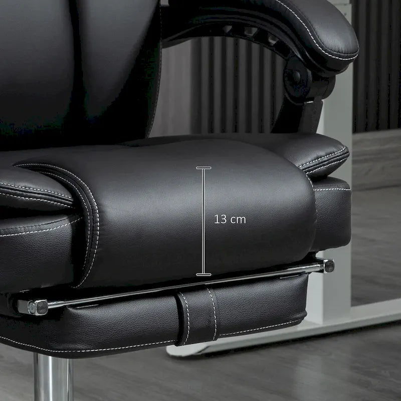 Sedia da ufficio massaggiante con 6 punti di vibrazione, sedia da computer reclinabile riscaldata, sedia girevole con altezza regolabile e poggiapiedi