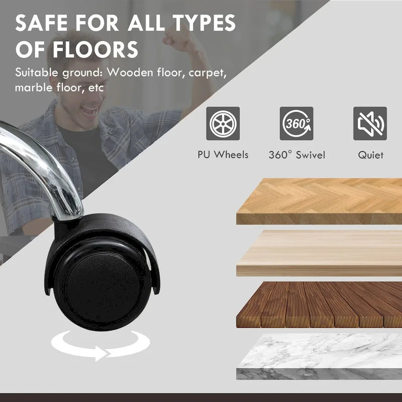 Sedia da ufficio massaggiante con 6 punti di vibrazione, sedia da computer reclinabile riscaldata, sedia girevole con altezza regolabile e poggiapiedi