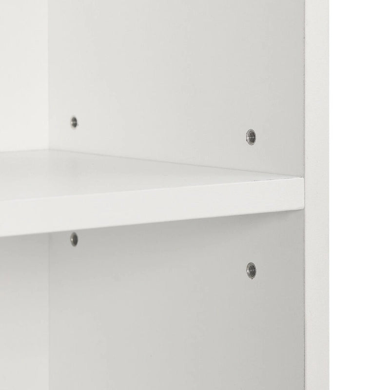 Torre portaoggetti multimediale a 8 livelli, mobiletto portaoggetti sottile per CD e DVD con ripiani regolabili, libreria multifunzionale a due piani