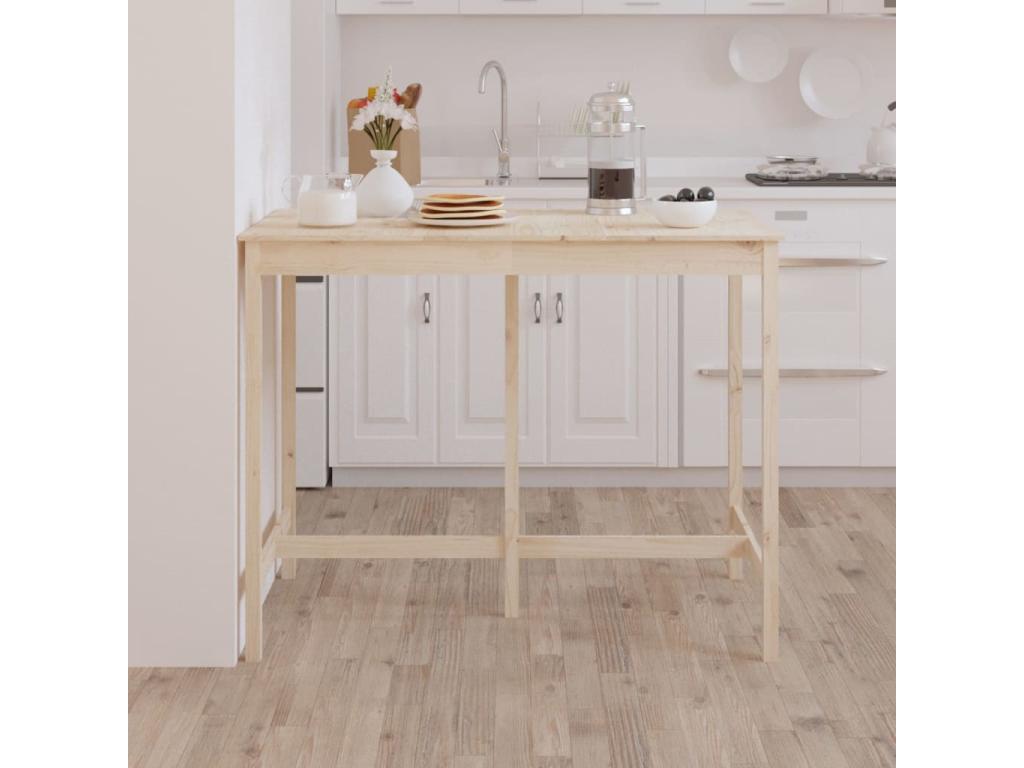 Tavolo in legno massello marrone, 140 x 80 x 110 cm