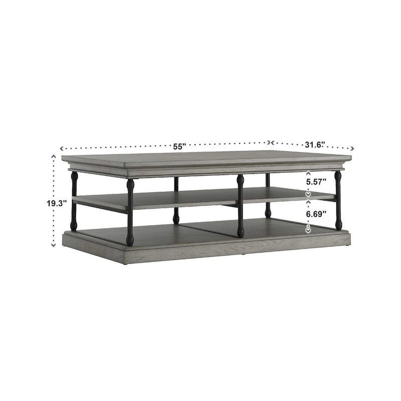 Tavolino da caffè rettangolare con ripiano portaoggetti Barnstone Cornice di iNSPIRE Q Artisan