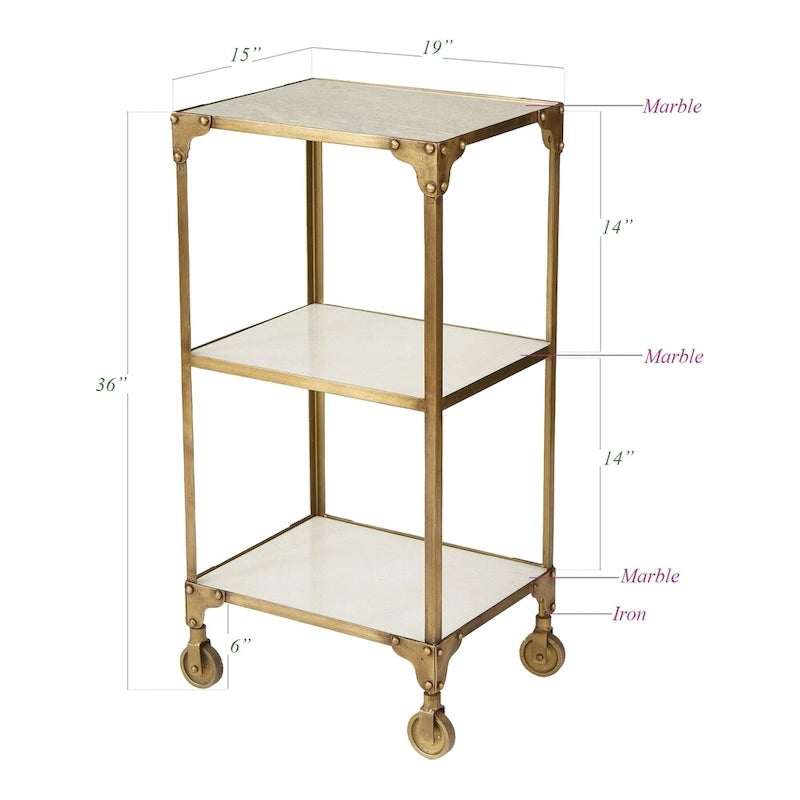 Tavolino laterale vintage in bronzo Ayden