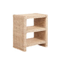 Tavolino Spiroa 22 Coastal Bohemian Rattan/Wood a 3 ripiani, naturale, di JONATHAN Y - 22.04
