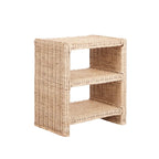 Tavolino Spiroa 22 Coastal Bohemian Rattan/Wood a 3 ripiani, naturale, di JONATHAN Y - 22.04