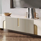 78.7 Mobiletto porta TV con 3 cassetti, colore bianco, piano in pietra sinterizzata - 78.74