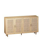 Mobiletto decorativo in rattan a 4 ante - 62,2 L x 15,75 P x 34,25 A