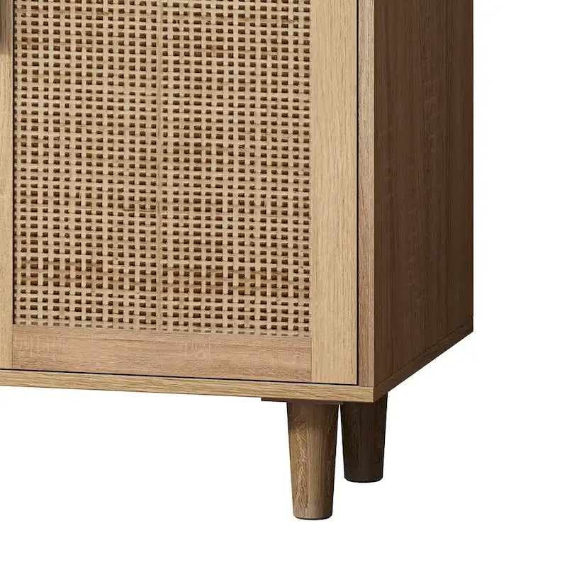 Mobiletto decorativo in rattan a 4 ante - 62,2 L x 15,75 P x 34,25 A