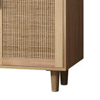 Mobiletto decorativo in rattan a 4 ante - 62,2 L x 15,75 P x 34,25 A