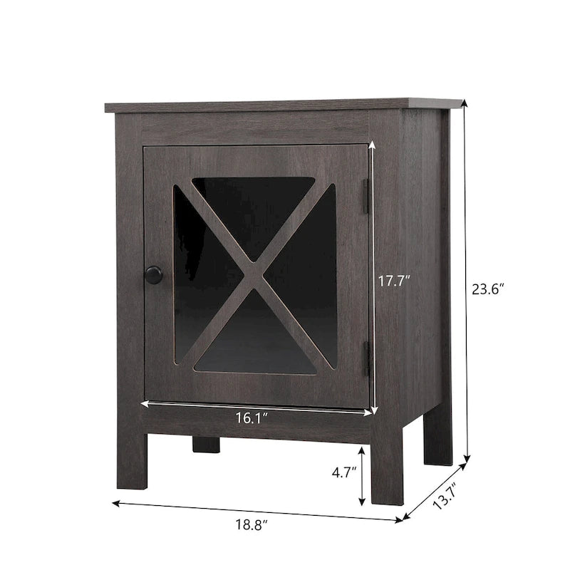 Set di 2 comodini industriali con anta