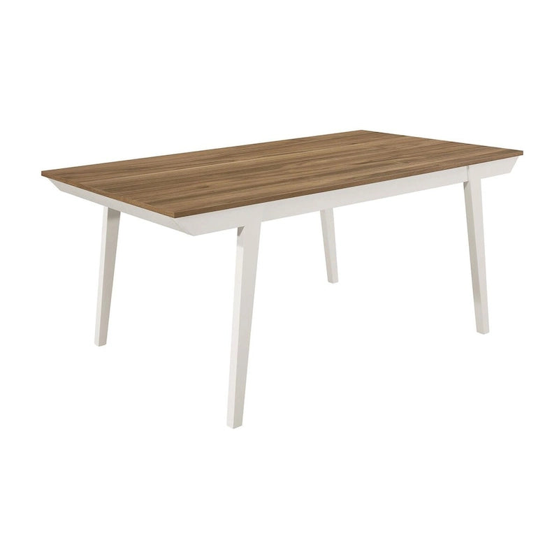 Tavolo da pranzo Prospect in acacia naturale e bianco sporco con gamba svasata