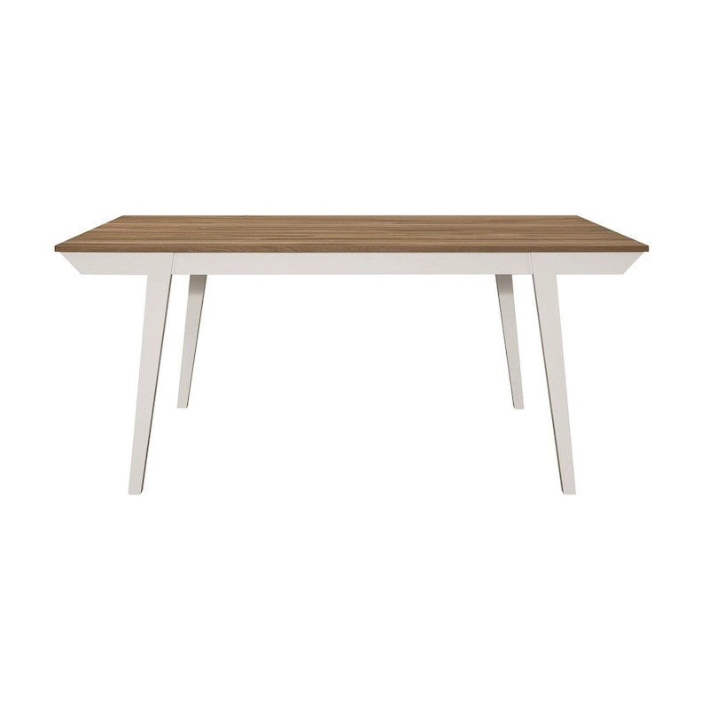 Tavolo da pranzo Prospect in acacia naturale e bianco sporco con gamba svasata