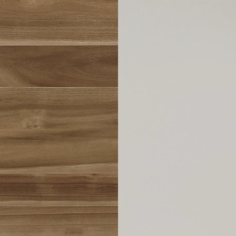 Tavolo da pranzo Prospect in acacia naturale e bianco sporco con gamba svasata