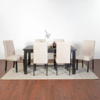 Set da pranzo contemporaneo Muzzi di Roundhill Furniture, composto da 7 pezzi, tavolo da pranzo con 6 sedie eleganti