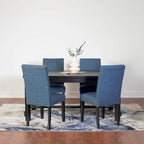 Set da pranzo contemporaneo Muzzi di Roundhill Furniture, composto da 7 pezzi, tavolo da pranzo con 6 sedie eleganti