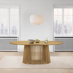 Tavolo da pranzo ovale in legno massello Pasadena da 79 pollici con base a doghe