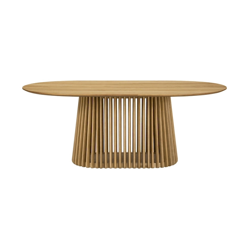 Tavolo da pranzo ovale in legno massello Pasadena da 79 pollici con base a doghe