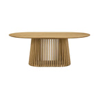 Tavolo da pranzo ovale in legno massello Pasadena da 79 pollici con base a doghe